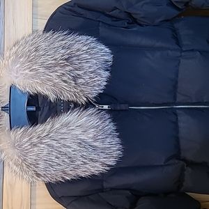 Sm Down filled, fox collar, Gallery 8 black coat